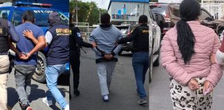 Presuntos extorsionistas capturados durante operativos en el departamento de Guatemala. Foto La Hora: PNC