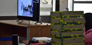 Pandilleros se presentaron a la audiencia vía videoconferencia. Foto La Hora: La Hora