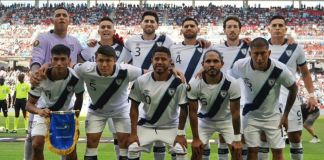 Selección Nacional antes del partido contra EE.UU. Foto La Hora: Fedefut