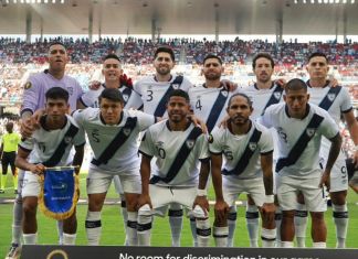 Selección Nacional antes del partido contra EE.UU. Foto La Hora: Fedefut