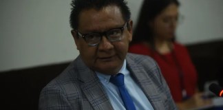 El juez Pedro Laynez tiene en sus manos dar inicio a la etapa intermedia y decidir si los cuatro sindicados enfrentan un juicio. Foto La Hora: Fabricio Alonzo.