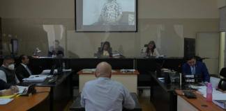 Tribunal de Mayor Riesgo A realiza juicio contra tres exagentes de PNC vinculados al Plan Gavilán. Foto La Hora: Fabricio Alonzo
