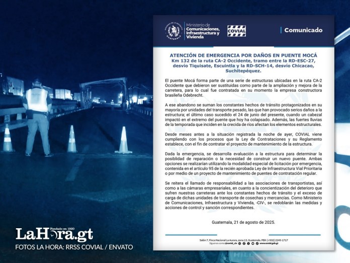 CIV asegura que colapso de Puente Mocá se debe al abandono de trabajo de constructora Odebrecht