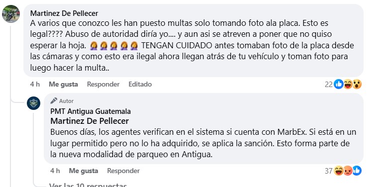 PMT de Antigua sorprende a conductor llevándose un cepo; usuarios reaccionan