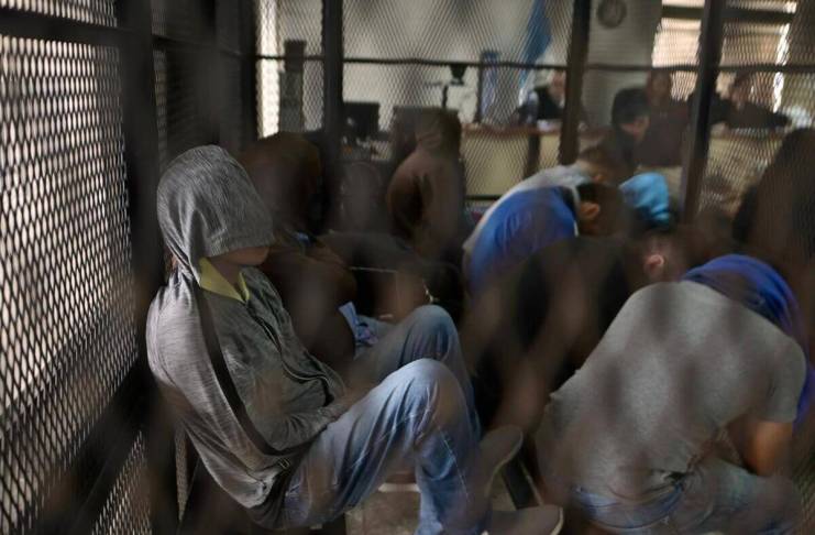 32 supuestos integrantes de la clica Raza Chapina esperan escuchar sentencia por juicio en su contra. Foto La Hora: Fabricio Alonzo