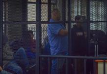 32 miembros de la clica Raza Chapina esperan la sentencia del Tribunal de Mayor Riesgo C. Foto La Hora: Daniel Ramírez