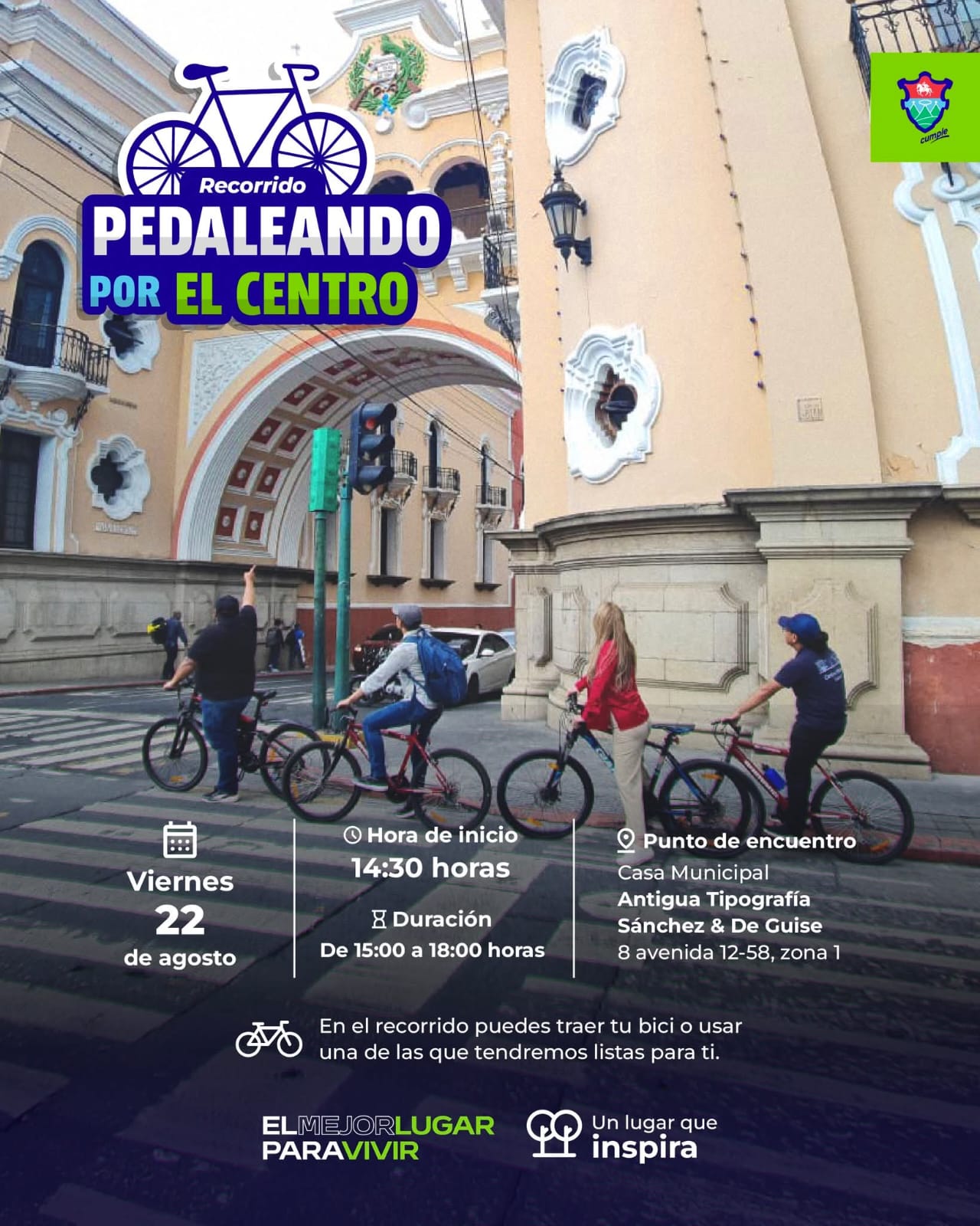 Detalles de Pedaleando por El Centro Arte: Dirección del Centro Histórico