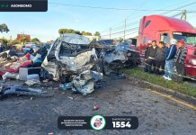 Un accidente de tránsito se registró la madrugada de este viernes 1 de agosto en el kilómetro 89 de la Ruta Interamerican. Foto La Hora: Bomberos Departamentales.