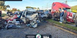 Un accidente de tránsito se registró la madrugada de este viernes 1 de agosto en el kilómetro 89 de la Ruta Interamerican. Foto La Hora: Bomberos Departamentales.