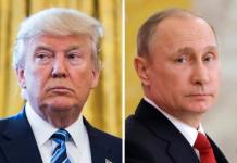 El presidente de Estados Unidos, Donald Trump, recibió de manera emotiva a su homólogo de Rusia, Vladímir Putin. Foto La Hora: EFE.
