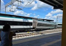 Un vagón del Tren Maya se descarrila en Yucatán. Foto La Hora: Redes Sociales