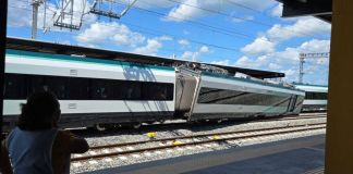 Un vagón del Tren Maya se descarrila en Yucatán. Foto La Hora: Redes Sociales