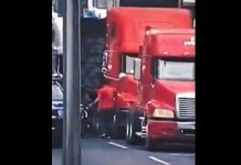 Hombre de mete bajo un tráiler en viaducto de zona 18 y sale ileso
