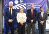De izquierda a derecha: Luis Arturo Ramírez, coordinador de asuntos corporativos de Walmart; Bárbara Viñals, directora de operaciones de Walmart; Amador Carballido, director general de AGEXPORT; Moisés Mérida, director de alianzas para el desarrollo de AGEXPORT. Foto: La Hora/ José Orozco.