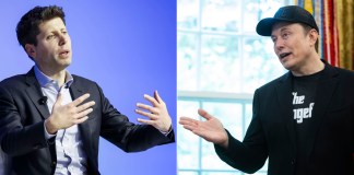 Combo de fotografías de archivo que muestra al director general de OpenAI, Sam Altman (i), y el empresario Elon Musk.. Foto La Hora: EFE