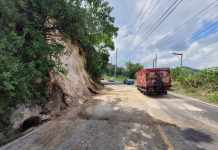 Autoridades habilitaron el paso entre Villa Canales y Boca del Monte tras derrumbe. Foto La Hora: Conred