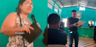 Padres de familia en Agua Blanca, Jutiapa advirtieron a miembros del STEG con retiro de expedientes y cierre de escuela. Foto La Hora: RRSS