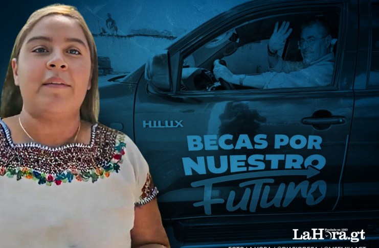 El presidente Bernardo Arévalo entregó la "Beca por Nuestro Futuro" a una excandidata a diputada del Movimiento Semilla. Diseño La Hora: Roberto Altán
