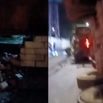 El conductor de un tráiler volcó en zona 4 de Mixco, lo que provocó daños en la infraestructura de una vivienda. Foto Joyce Cuevas