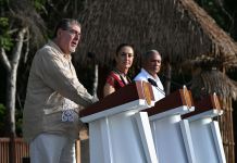 Presidentes de Guatemala, México y Belice firmaron acuerdo para la creación del corredor biocultural. Foto La Hora: SCSP