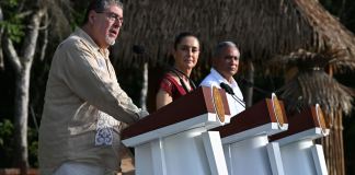 Presidentes de Guatemala, México y Belice firmaron acuerdo para la creación del corredor biocultural. Foto La Hora: SCSP