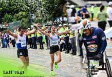 Ellos son los ganadores de la 21k de la ciudad de Guatemala Los atletas entrando en primer lugar en la media maratón de la ciudad de Guatemala. Arte: Alejandro Ramírez