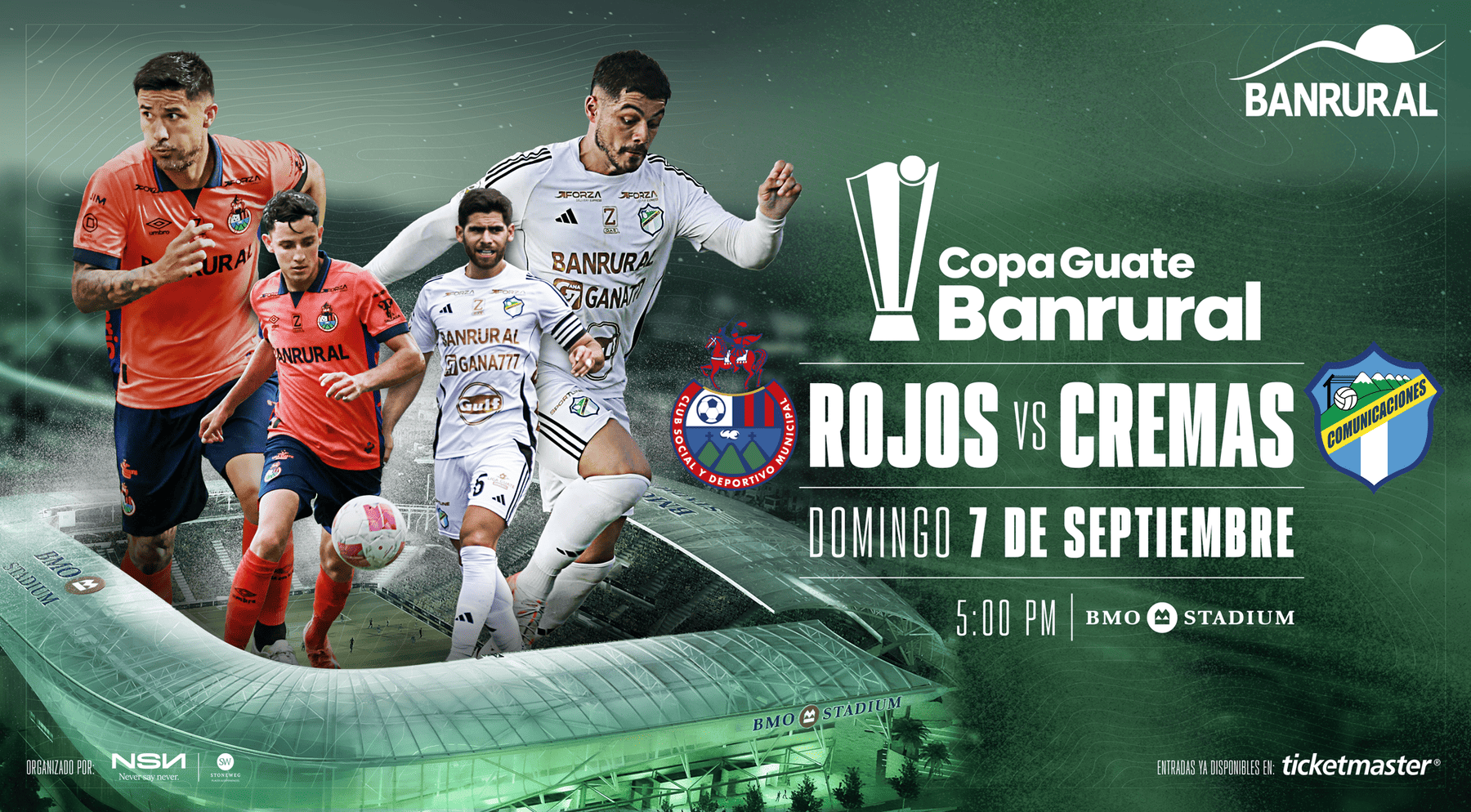 Póster con información de Copa Guate Banrural. Cortesía de Banrural.