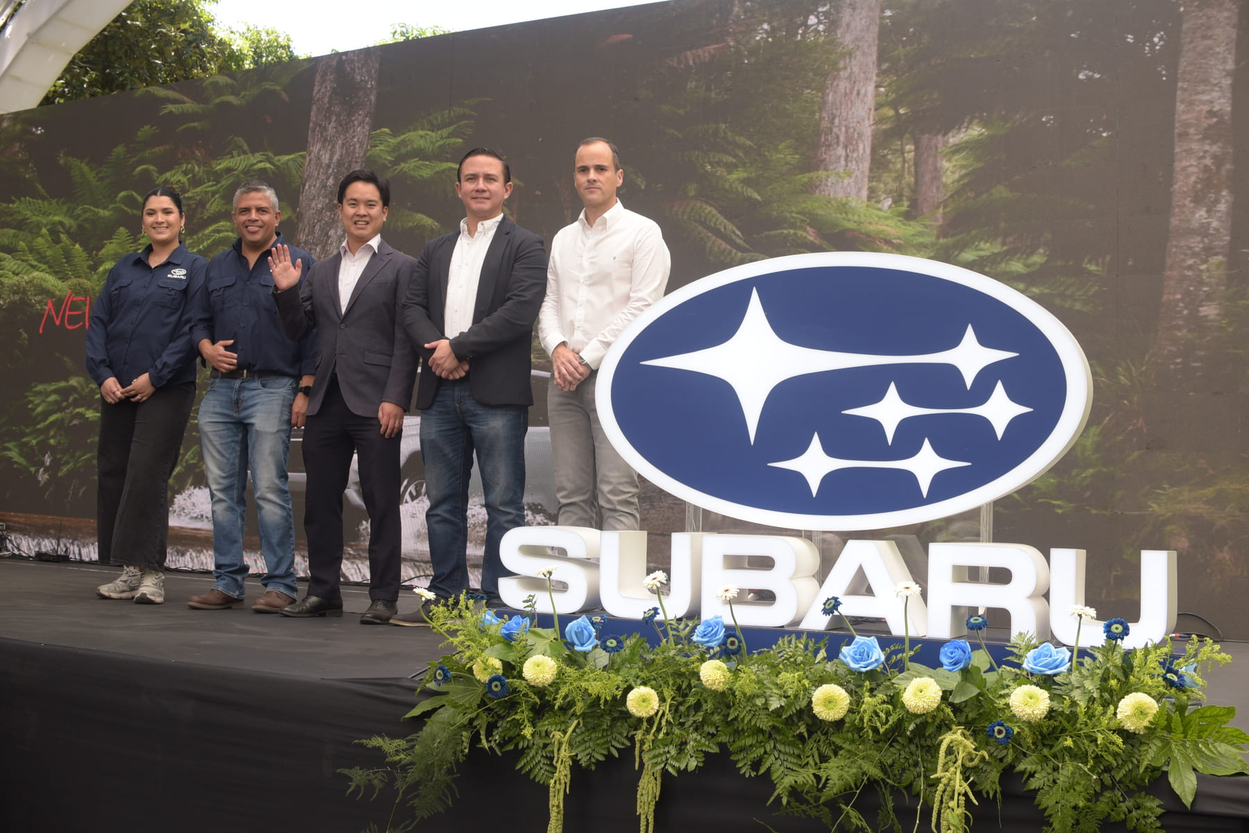 Representantes de Subaru en la presentación de Forester 2026 en Guatemala. Foto: La Hora/ José Orozco.