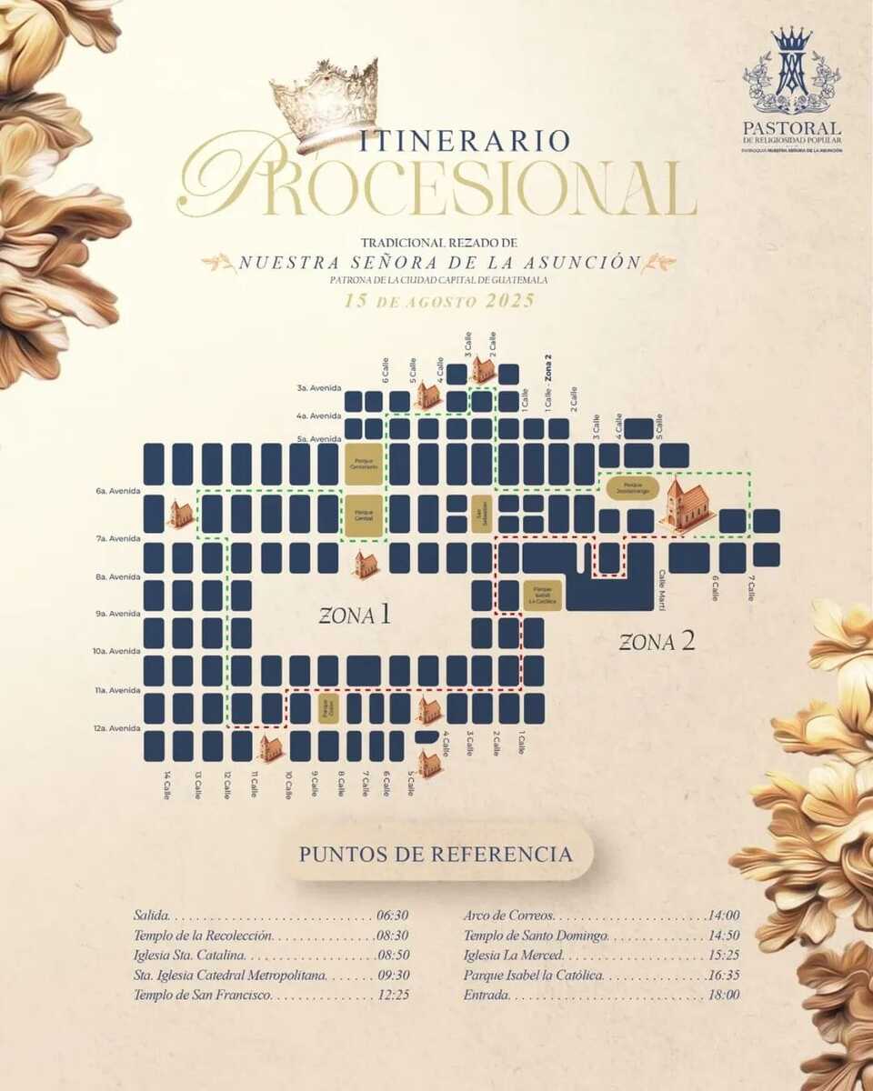 Recorrido del cortejo procesional. Foto La Hora: Pastoral de Religiosidad Popular de la Parroquia Nuestra Señora de la Asunción