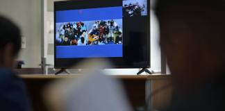 34 reos que se amotinaron en Gaviotas se presentaron a la audiencia vía videoconferencia. Foto: Fabricio Alonzo