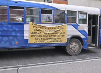 Buses en Mixco solicita apoyo económico por servicio gratuito a personas de la tercera edad y seguridad.