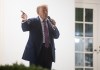 Presidente Donald Trump, durante discurso en el jardín de La Casa Blanca. Foto La Hora: EFE