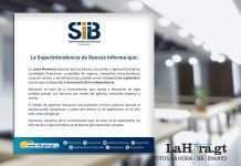 SIB autoriza cierre de bancos y unidades financieras por asueto del 15 de septiembre.