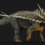Reconstrucción artística del Spicomellus , cuyo esqueleto estaba cubierto de espinas (algunas fusionadas al esqueleto del animal) que mediaban hasta un metro de largo. Foto La Hora: EFE