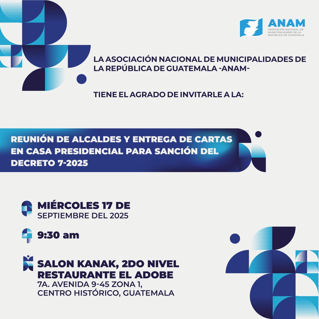 Convocatoria de la Asociación Nacional de Municipalidades de Guatemala