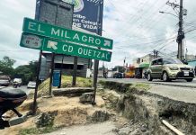A partir de este miércoles habrá trabajos preliminares para el paso a desnivel Mixco, cuchilla El Milagro. Foto La Hora: Yesica Peña