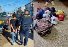 La detención se llevó a cabo tras una persecución en el barrio La Iglesia, municipio de Barberena, Santa Rosa. Foto La Hora: PNC