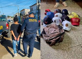 La detención se llevó a cabo tras una persecución en el barrio La Iglesia, municipio de Barberena, Santa Rosa. Foto La Hora: PNC