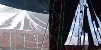 "Se nos vino un gran aire": Circo Mónaco es destruido por las lluvias. Foto La Hora: Capturas.