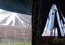 «Se nos vino un gran aire»: Circo Mónaco es destruido por las lluvias "Se nos vino un gran aire": Circo Mónaco es destruido por las lluvias. Foto La Hora: Capturas.