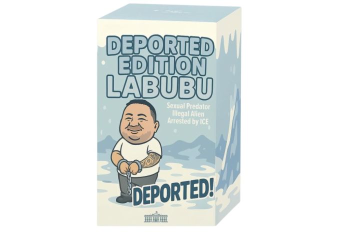 Labubu de la Casa Blanca inspirado en guatemalteco deportado causa indignación en redes. Foto La Hora: Casa Blanca.