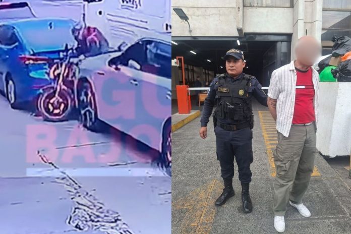 Camioneta embiste violentamente a motorista en zona 9 capitalina