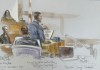 Este boceto de la sala del tribunal muestra a la jueza federal de distrito Aileen Cannon escuchando al fiscal Christopher hablar durante el juicio de Ryan Routh por el atentado contra Trump. Foto La Hora: AP