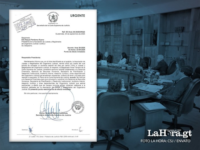 La Asociación de Jueces y Magistrados del OJ solicitó al pleno del CSJ un aumento de salario del 10 por ciento. Arte La Hora: Alejandro Ramírez