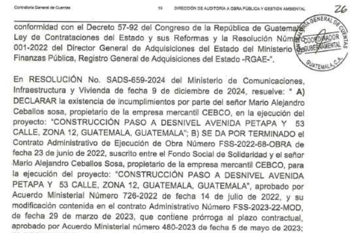 suspensión obra