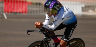 El ciclista guatemalteco Sergio Chumil, del Burgos Burpellet BH, durante su participación en la 18º etapa de la Vuelta Ciclista a España. Foto La Hora: EFE/Javier Lizón