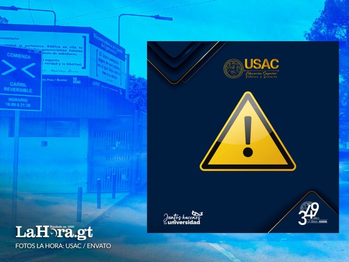 Cierran portones de la USAC tras presunto intento de asalto en el campus central. Arte La Hora: Alejandro Ramírez