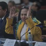 Consuelo Porras, Fiscal General del Ministerio Público, en la Comisión de Finanzas del Congreso. Foto La Hora: Fabricio Alonzo