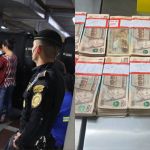 Detienen a mujer que pretendía transportar más de Q.200 mil a Estados Unidos. Foto La Hora: PNC