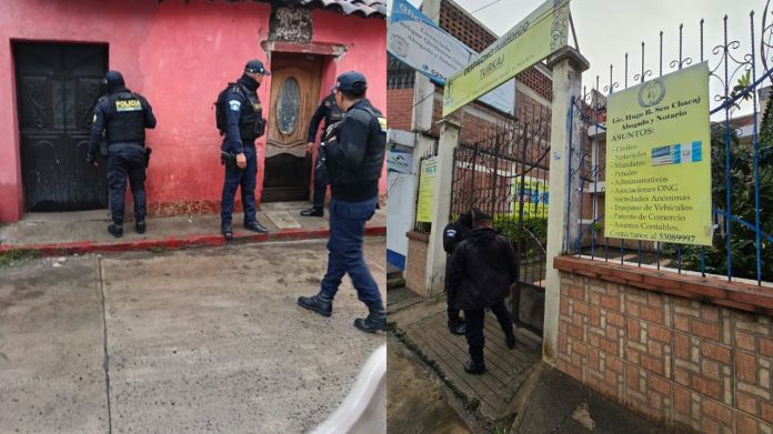 Diligencias del MP en Joyabaj y Santa Cruz del Quiché. Foto La Hora: RRSS MP